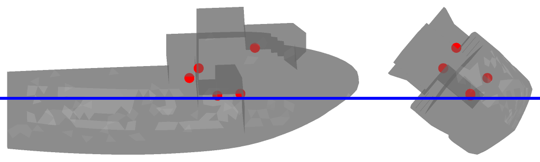 50° of heel to starboard